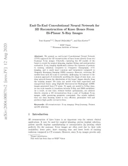 End-To-End Convolutional Neural Network for 3D Reconstruction of Knee
  Bones From Bi-Planar X-Ray Images