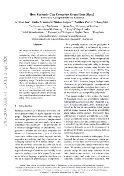 How Furiously Can Colourless Green Ideas Sleep? Sentence Acceptability
  in Context