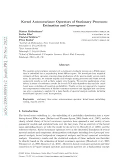 Kernel Autocovariance Operators of Stationary Processes: Estimation and
  Convergence