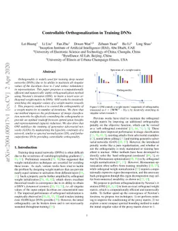 Controllable Orthogonalization in Training DNNs
