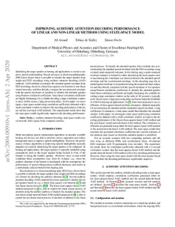 Improving auditory attention decoding performance of linear and
  non-linear methods using state-space model