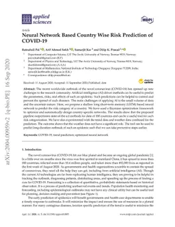 Neural network based country wise risk prediction of COVID-19