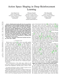 Action Space Shaping in Deep Reinforcement Learning