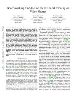 Benchmarking End-to-End Behavioural Cloning on Video Games