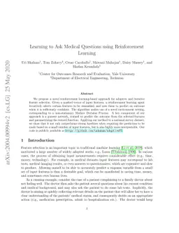 Learning to Ask Medical Questions using Reinforcement Learning