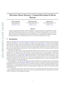 Mirrorless Mirror Descent: A Natural Derivation of Mirror Descent