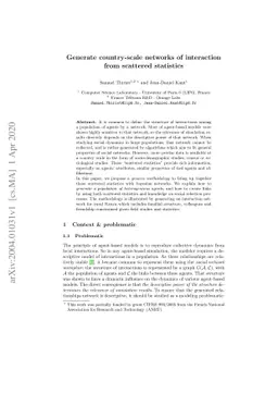 Generate Country-Scale Networks of Interaction from Scattered Statistics