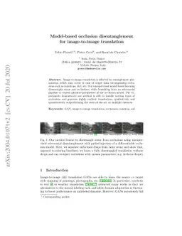 Model-based occlusion disentanglement for image-to-image translation