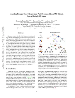 Learning Unsupervised Hierarchical Part Decomposition of 3D Objects from
  a Single RGB Image