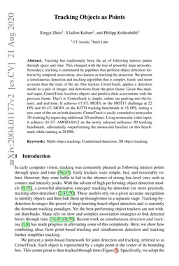 Tracking Objects as Points