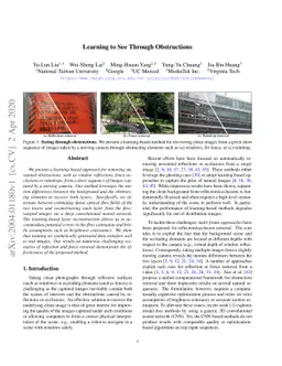 Learning to See Through Obstructions