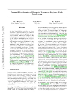 General Identification of Dynamic Treatment Regimes Under Interference
