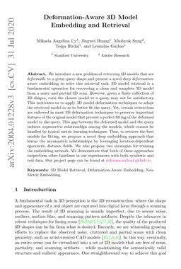 Deformation-Aware 3D Model Embedding and Retrieval