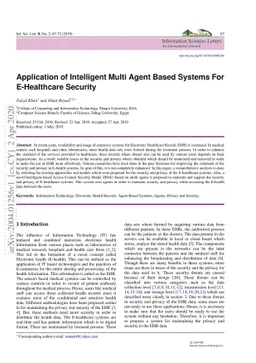 Application of Intelligent Multi Agent Based Systems For E-Healthcare
  Security