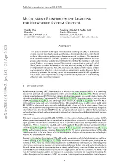 Multi-agent Reinforcement Learning for Networked System Control