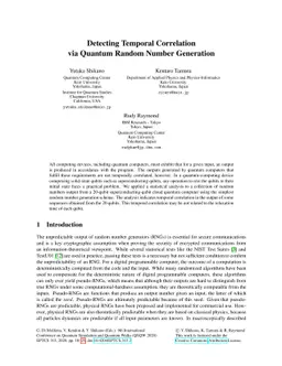 Detecting Temporal Correlation via Quantum Random Number Generation