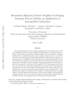 Hierarchical Bayesian Nearest Neighbor Co-Kriging Gaussian Process
  Models; An Application to Intersatellite Calibration