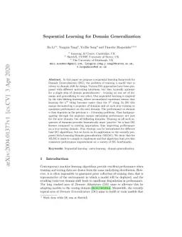 Sequential Learning for Domain Generalization