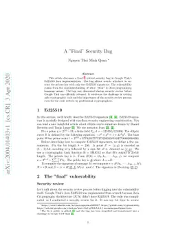 A "Final" Security Bug