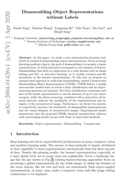 Disassembling Object Representations without Labels