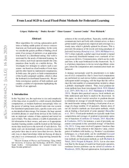 From Local SGD to Local Fixed-Point Methods for Federated Learning