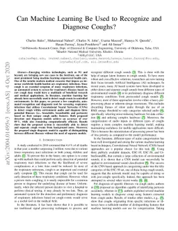 Can Machine Learning Be Used to Recognize and Diagnose Coughs?
