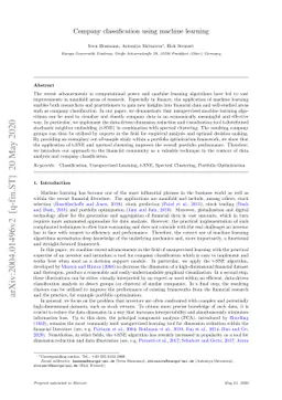 Company classification using machine learning