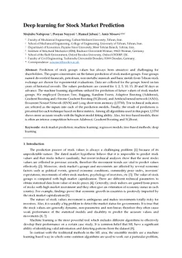 Deep learning for Stock Market Prediction