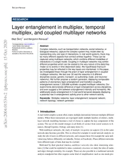 Layer entanglement in multiplex, temporal multiplex, and coupled
  multilayer networks