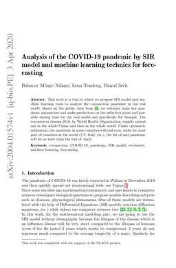 Analysis of the COVID-19 pandemic by SIR model and machine learning
  technics for forecasting