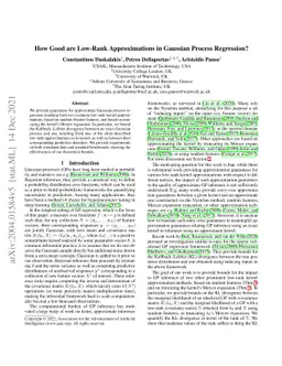How Good are Low-Rank Approximations in Gaussian Process Regression?