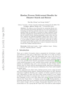 Hawkes Process Multi-armed Bandits for Disaster Search and Rescue