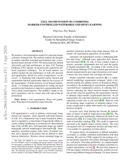 Cell Segmentation by Combining Marker-Controlled Watershed and Deep
  Learning
