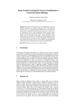 Deep Transfer Learning for Texture Classification in Colorectal Cancer
  Histology