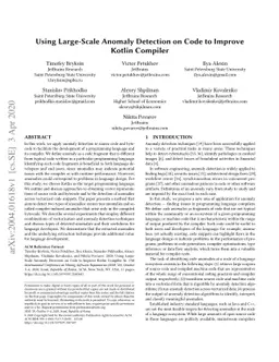 Using Large-Scale Anomaly Detection on Code to Improve Kotlin Compiler