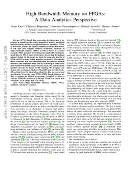 High Bandwidth Memory on FPGAs: A Data Analytics Perspective