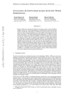 Analyzing autoencoder-based acoustic word embeddings