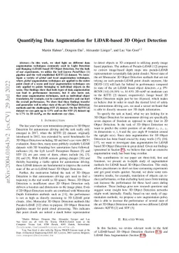 Quantifying Data Augmentation for LiDAR based 3D Object Detection