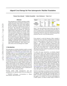 Aligned Cross Entropy for Non-Autoregressive Machine Translation