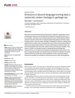 Directions in Abusive Language Training Data: Garbage In, Garbage Out