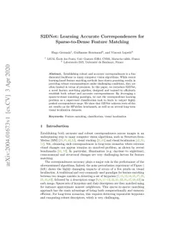 S2DNet: Learning Accurate Correspondences for Sparse-to-Dense Feature
  Matching