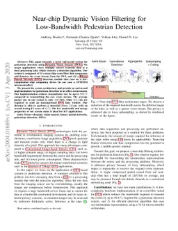 Near-chip Dynamic Vision Filtering for Low-Bandwidth Pedestrian
  Detection