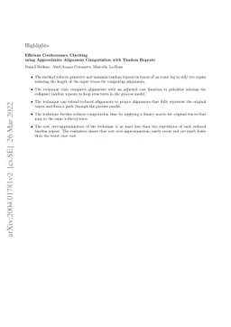 Efficient Conformance Checking using Approximate Alignment Computation
  with Tandem Repeats