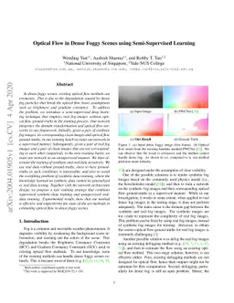 Optical Flow in Dense Foggy Scenes using Semi-Supervised Learning