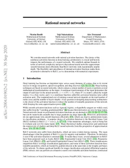 Rational neural networks