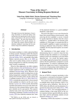 "None of the Above":Measure Uncertainty in Dialog Response Retrieval