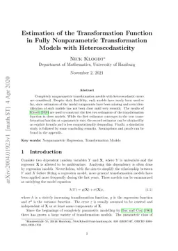 Estimation of the Transformation Function in Fully Nonparametric
  Transformation Models with Heteroscedasticity