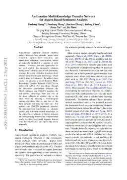 An Iterative Multi-Knowledge Transfer Network for Aspect-Based Sentiment
  Analysis