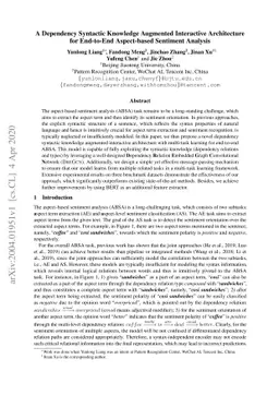 A Dependency Syntactic Knowledge Augmented Interactive Architecture for
  End-to-End Aspect-based Sentiment Analysis