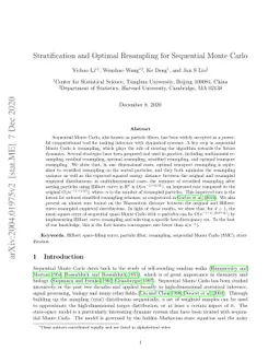 Stratification and Optimal Resampling for Sequential Monte Carlo